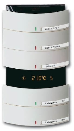 ABB 6300-0-1230 6327-24 Сенсор 5-и клавишный с терморегулятором triton белый мат.