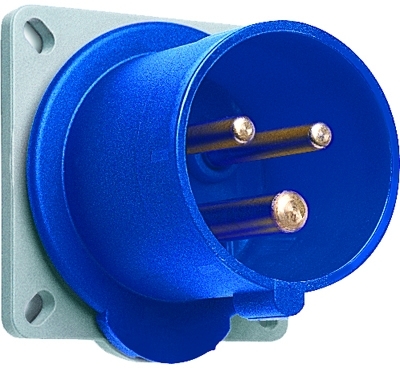 ABB 2CMA193346R1000 Inlet, panel mounting, 6h, 16A, IP44, minimized flange, straight, 3P+E