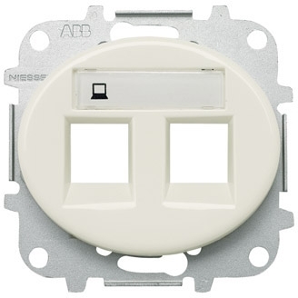 ABB 5518.2 BL Накладка для 2-х суппортов/разъёмов типа 2017... и/или 2018..., серия TACTO, цвет альпийский белый