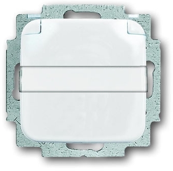 ABB 2018-0-0885 Розетка SCHUKO 16А 250В с крышкой, с полем для надписи, серия Reflex SI, цвет альпийский белый