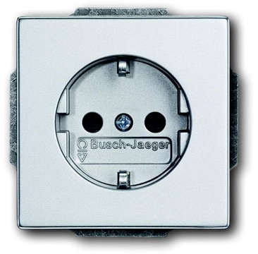ABB 2013-0-5272 Розетка SCHUKO 16А 250В с защитными шторками, серия solo/future, цвет серебристо-алюминиевый