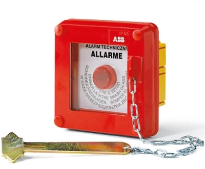 ABB 13183 LIVORNO бокс авар.в нишу с кнопкой красн. IP55