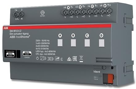 ABB 6220-0-0395 Светорегулятор унив., 4-х канальный, MDRC