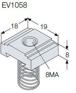 ABB EV1058 Гайка М8 для EV1050 (100шт)