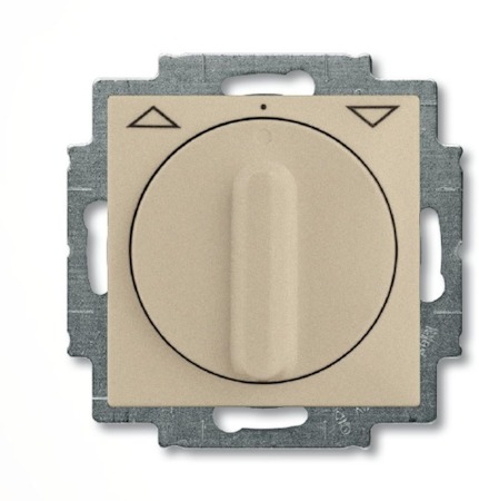 ABB 1101-0-0927 Механизм выключателя жалюзи повортоный, с накладкой, с ручкой, без фиксации, 1P+N+E, серия Basic 55, цвет шампань