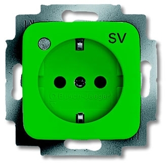 ABB 2011-0-3860 Розетка SCHUKO 16А 250В к.л., серия Busch-Duro 2000 SI зелёный