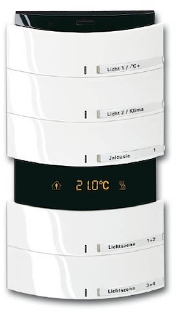 ABB 6300-0-1231 6327-24G Сенсор 5-и клавишный с терморегулятором triton белый гл.
