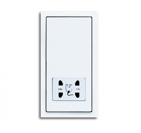 ABB 2130-0-0292 Розетка для электробритвы, 220/115 В, 20 ВА, серия solo/future, цвет davos/альпийский белый