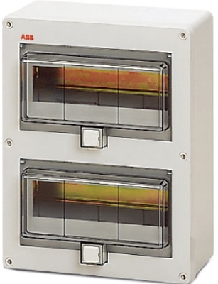 ABB 12652 EUROPA IP55 бокс настенный 20М прозр.дверь серый