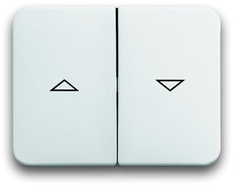 ABB 1751-0-2128 Клавиша для механизма выключателя жалюзи 2000/4 U и 2020/4 US, с маркировкой, серия alpha nea, цвет белый глянцевый