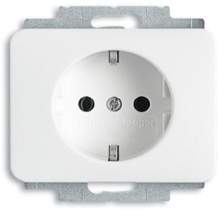 ABB 2011-0-3124 Розетка SCHUKO 16А 250В, серия alpha nea, цвет белый глянцевый