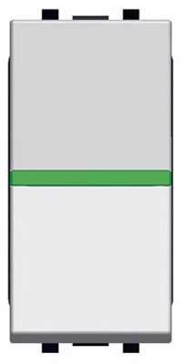 ABB N2104.5 PL Механизм 1-клавишной кнопки с клавишей с контрольной подсветкой, 1-модульный, серия Zenit, цвет серебристый