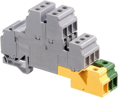 ABB 1SNA290319R1600 Клемма D4/6.LNTP4.L, пружинная 4мм.кв. многоуровневая, 4 проходных цепи, 2 цепи Земля, соединение с шиной