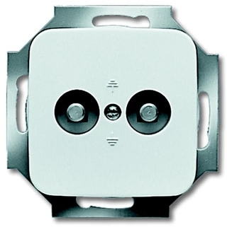 ABB 2495-0-0059 Розетка двойная для выравнивания потенциалов, серия Reflex SI, цвет альпийский белый