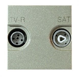 ABB N2251.3 CV Розетка TV-R-SAT одиночная с накладкой, серия Zenit, цвет шампань