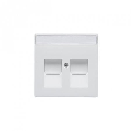 ABB 1800-84 Накладка для 2хRJ45, Impressivo, белый