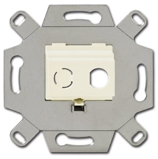 ABB 0230-0-0436 Адаптор/суппорт для ТВ-разъёмов тип F, BNC-F, цвет слоновая кость