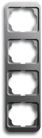 ABB 1754-0-1686 Рамка 4-постовая, вертикальная, серия alpha nea, цвет платина