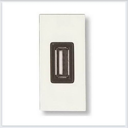 ABB N2185 BL Механизм USB зарядного устройства, 1М, 750 мА, серия Zenit, цвет альпийский белый