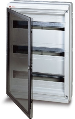 ABB 12758 EUROPA IP65 бокс настенный 54М прозр.дверь серый