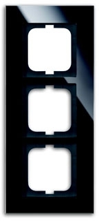 ABB 1754-0-4324 Рамка 3-постовая, серия carat, чёрное стекло