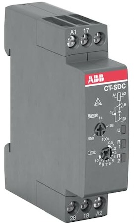 ABB 1SVR508211R0100 Реле времени CT-SDC.22 компактное (звезда-треуг. фикс. время перекл. на треуг.= 50мс) 24- 48B DC, 24-240B AC (4 диапазонов времени 0