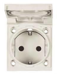 ABB 2CLA328800A1101 UJP Розетка SCHUKO арт.3288 BL, панельная 2P+E, IP54 с крышкой, 10/16А, 250В, цвет белый
