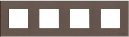 ABB 2CLA227400N3701 Рамка 4-постовая, 2-модульная, серия Zenit, стекло Кофейное