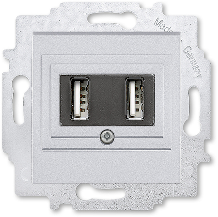 2CHH290040A6070 USB зарядка двойная ABB Levit серебро