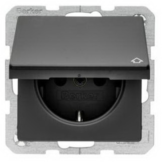 ABB 2CLA328800A1501 UJP Розетка SCHUKO арт.3288 NG, панельная 2P+E, IP54 с крышкой, 10/16А, 250В, цвет чёрный
