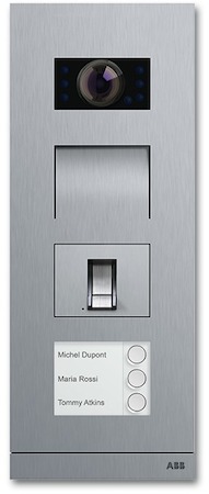 8300-0-0437 ABB Станция вызова, видео, 3 кл., со счит. отпечатка пальца, сталь