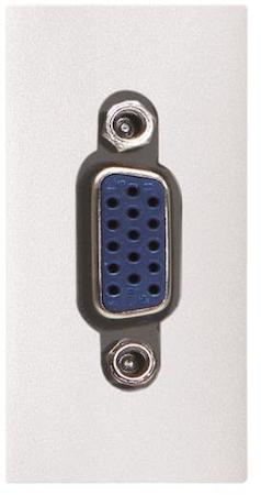 ABB 2CLA215550N1101 Механизм VGA (DE-15) 3.5мм разъёма, 1-модульный, серия Zenit, цвет альпийский белый