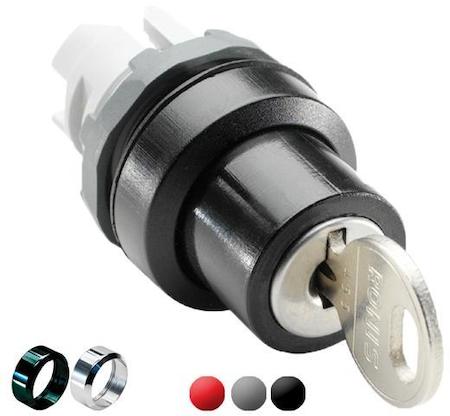 ABB 1SFA611282R3001 Переключатель M2SSK3-301 с ключом 2-х позиционный с возвратом в среднее положение (только корпус) 45 град. (ключ Ronis 71)