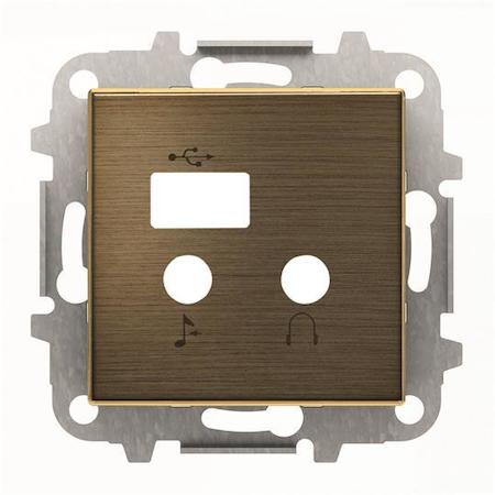 ABB 2CLA856830A1201 Накладка для механизма медиа-комбайна арт.9368.3, серия SKY, цвет античная латунь
