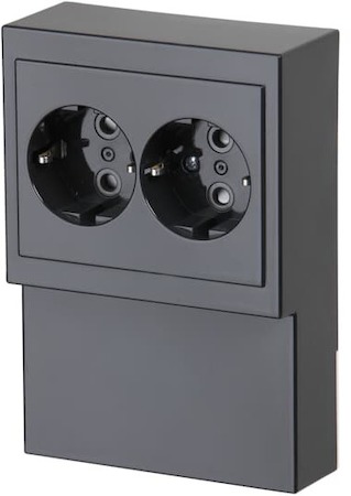 ABB 2TKA00002274 Розетка Double Shuko 16А 230В для установки на плинтус Impressivo, антрацит