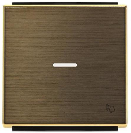 ABB 2CLA850430A1201 Клавиша для 1-клавишных выключателей/переключателей/кнопок с символом ЗВОНОК и линзой подсветки, серия SKY, цвет античная латунь