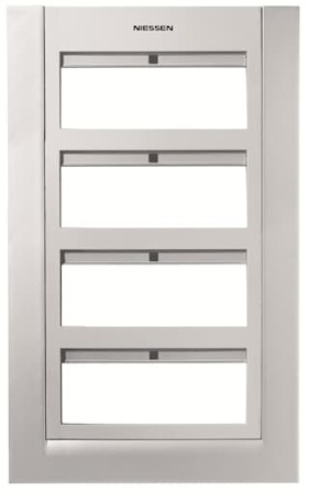ABB 2CLA127400T1301 Панель лицевая для бокса поста централизации открытого/скрытого монтажа на 24 модуля (4 ряда), цвет серебристый