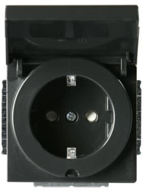 ABB 2TKA00000436 Розетка Shuko 16А 230В IP21/44 с крышкой, Impressivo, антрацит