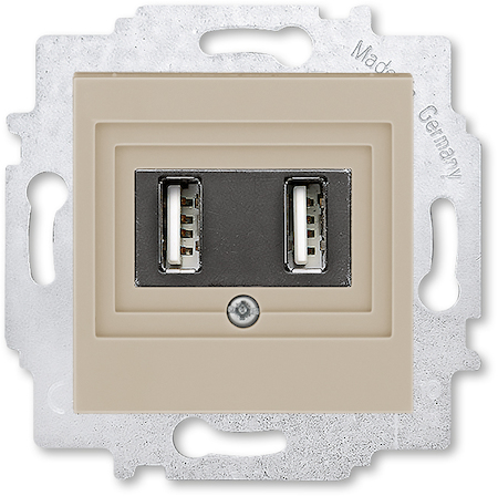 2CHH290040A6018 USB зарядка двойная ABB Levit кофе макиато