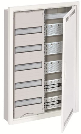 ABB 2CPX030291R9999 Шкаф 60М в нишу с медиапанелями 834х560х120 с расстоянием между DIN-рейками 125 мм и самозажимными клеммами N/PE и дверью с вент. отверстиями U52MML