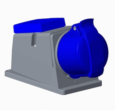 ABB 2CMA178363R1000 Адаптер CUE316-9+R/UJP, розетка 3P+E, 16А + Schuko 10/16А 250В, IP44