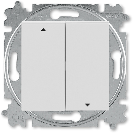 2CHH598945A6016 Выключатель жалюзи двухклавишный ABB Levit с фиксацией клавиш серый / белый