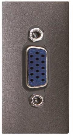 ABB 2CLA215550N1801 Механизм VGA (DE-15) 3.5мм разъёма, 1-модульный, серия Zenit, цвет антрацит