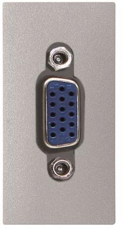 ABB 2CLA215550N1301 Механизм VGA (DE-15) 3.5мм разъёма, 1-модульный, серия Zenit, цвет серебристый