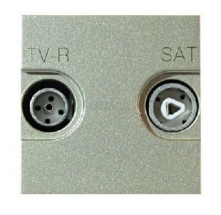 ABB 2CLA225130N1901 Розетка TV-R-SAT одиночная с накладкой, серия Zenit, цвет шампань