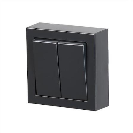 1065A-81 ABB Impressivo Выключатель двухклавишный, накладного монтажа, 2 доп.клеммы, антрацит