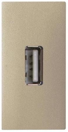 ABB 2CLA215580N1901 Механизм USB разъёма, тип А, с винтовым подключением проводов (5п), 1-модульный, серия Zenit, цвет шампань