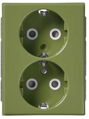 ABB 2TKA00002964 Розетка Double Shuko 16А 230В Impressivo, зеленая, RAL6025