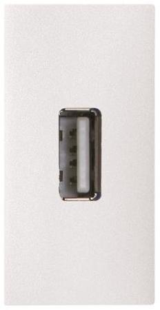 ABB 2CLA215580N1101 Механизм USB разъёма, тип А, с винтовым подключением проводов (5п), 1-модульный, серия Zenit, цвет альпийский белый