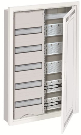 ABB 2CPX030684R9999 Шкаф 60М в нишу с медиапанелями 834х560х120 с расстоянием между DIN-рейками 125 мм и самозажимными клеммами N/PE и Wi-Fi дверью с вент. отверстиями U52MMW